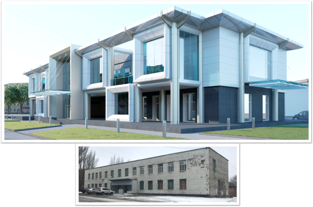 Ескіз проєкту реконструкції будівлі ЦНАП, м. Костянтинівка